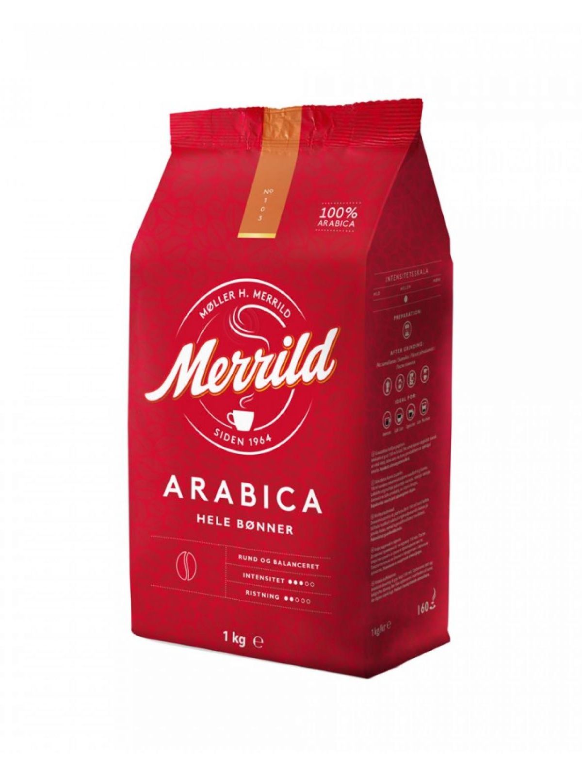 Кофе в зернах Merrild 100% Arabica, 1 кг