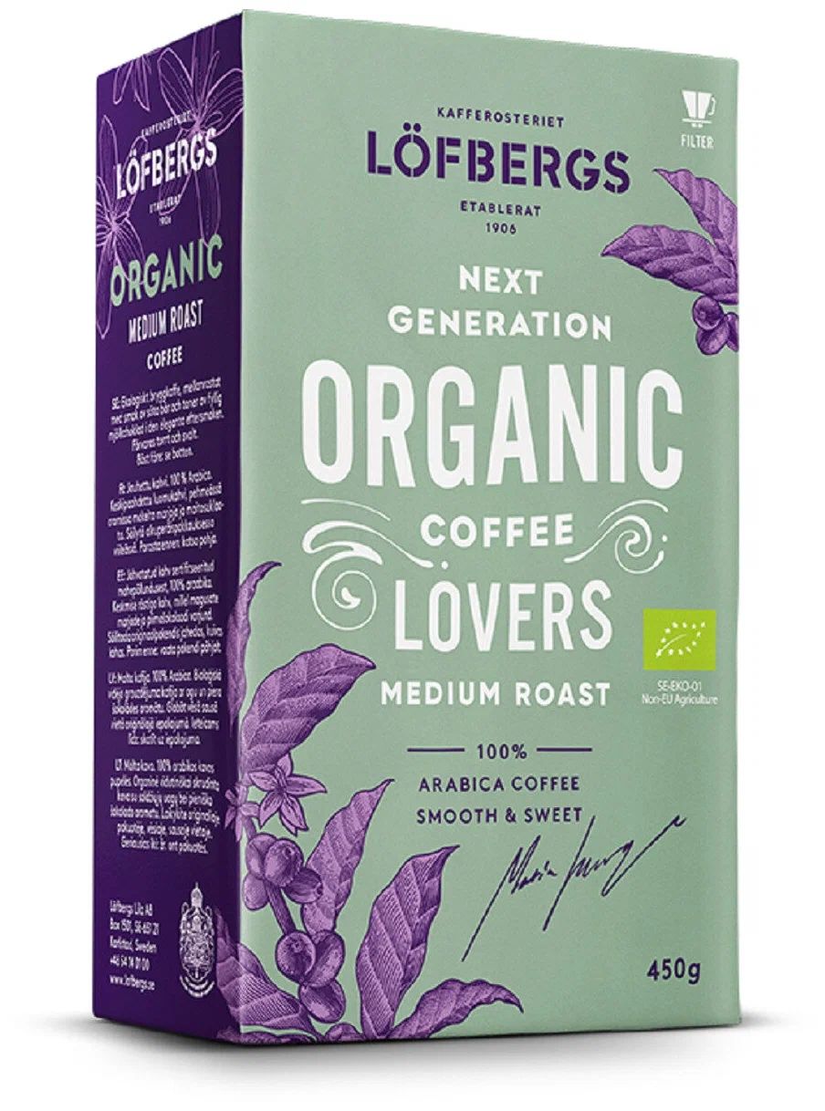 Кофе молотый Löfbergs Organic, 100% арабика, 450 г